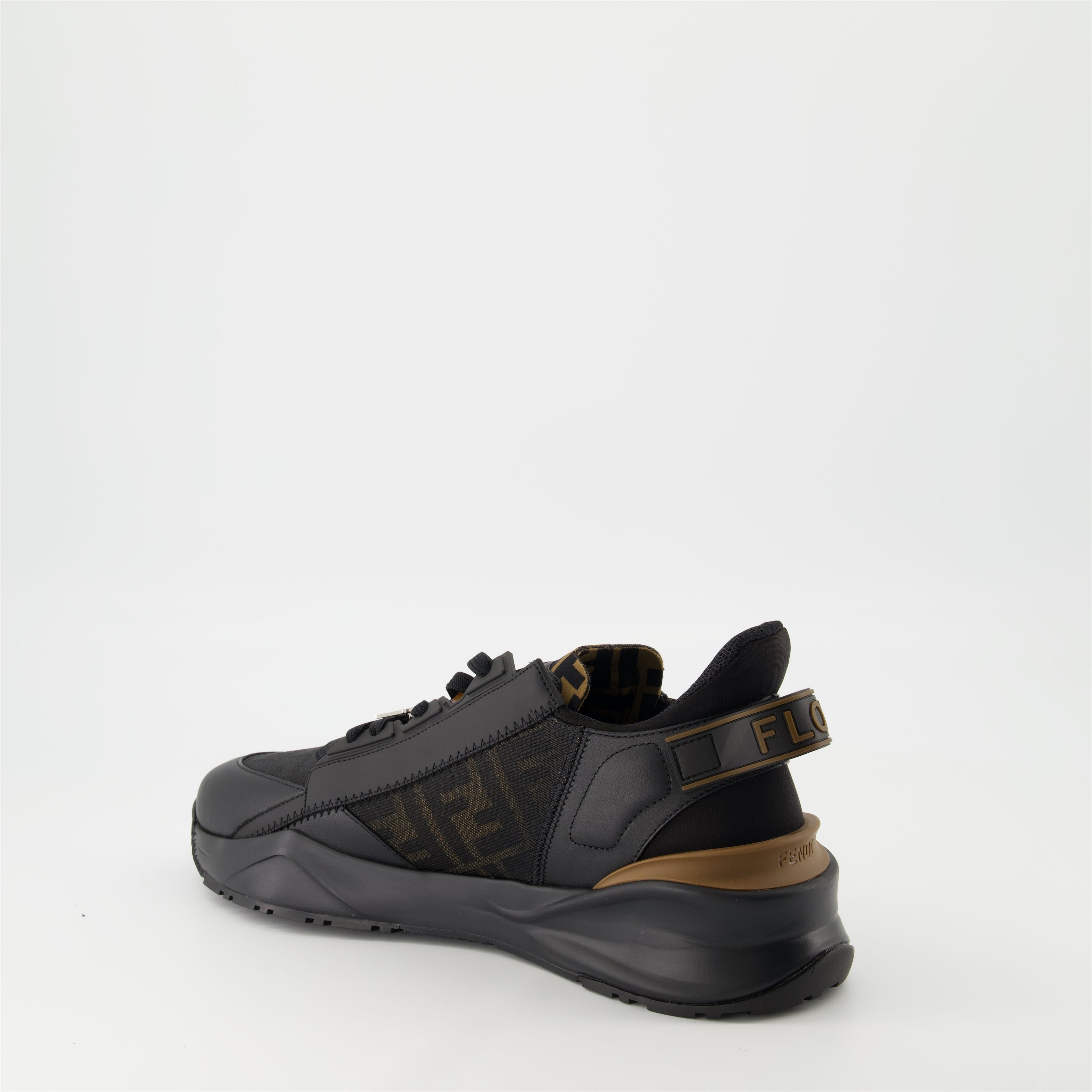 Fendi Flow sneakers, black sneakers, men's designer shoes, luxury footwear, stylish sneakers