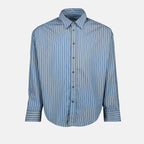 AMI Paris shirt, blue striped shirt, cotton shirt, men's fashion, stylish shirts