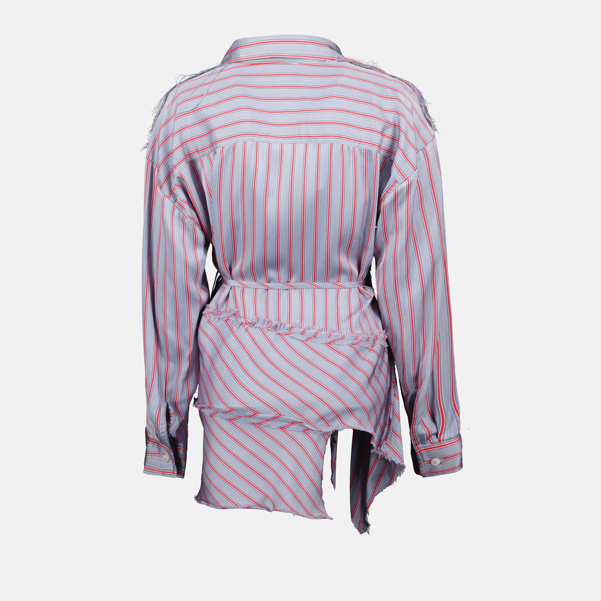 Diesel C-Razy shirt, asymmetrical wrap shirt, women's striped shirt, designer blouse, contemporary fashion