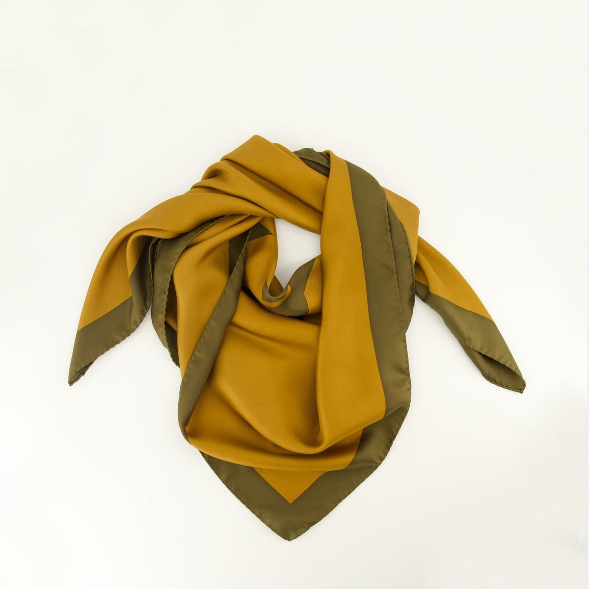 Cassandra Green Silk Square Scarf