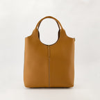 Tod's Shopping Tote, calfskin leather tote, brown handbag, designer tote bag, seasonal collection accessory