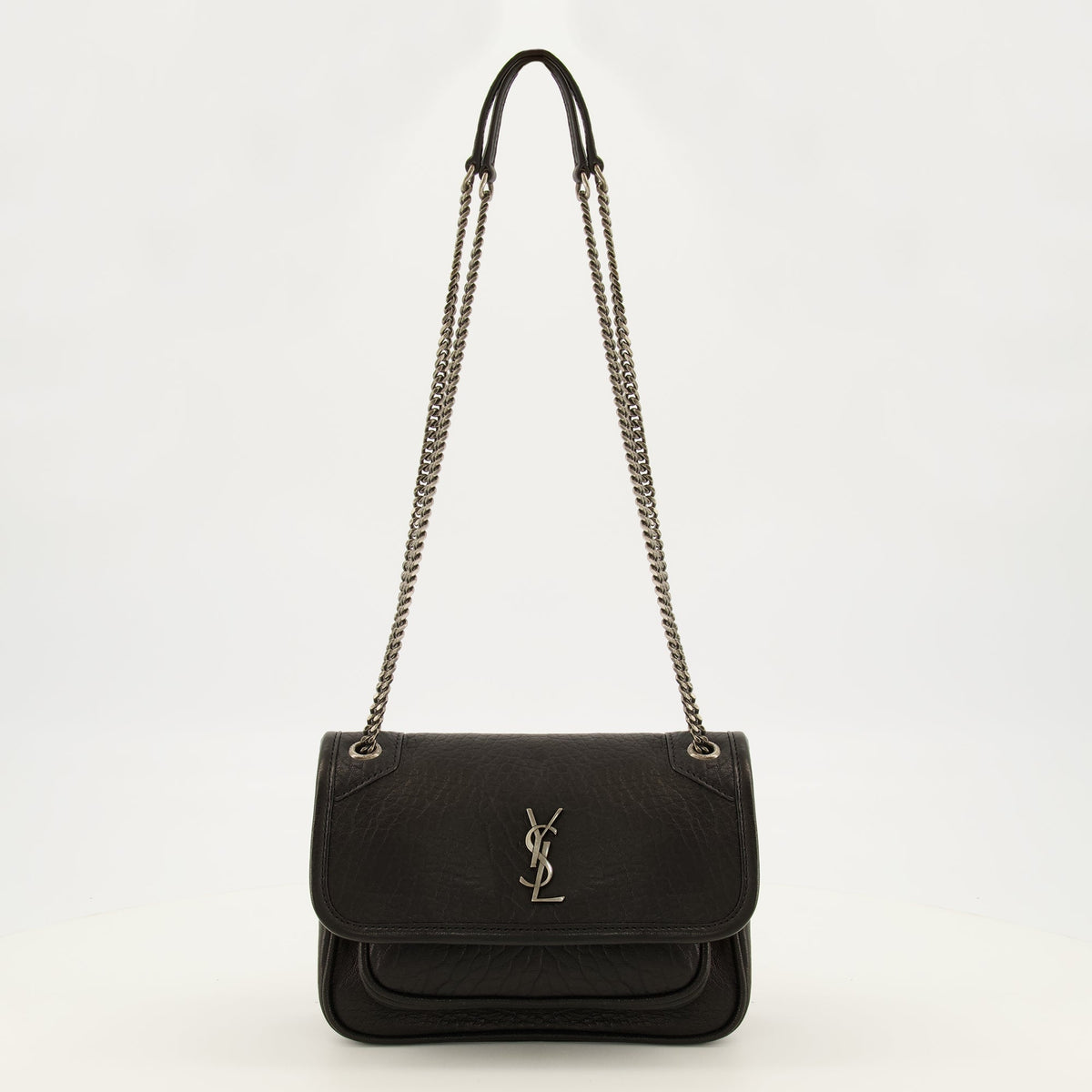 Niki Mini Tasche aus schwarzem Leder