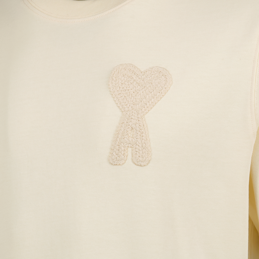 Ami de coeur T-shirt, beige T-shirt, organic cotton shirt, oversized fit, men's t-shirt