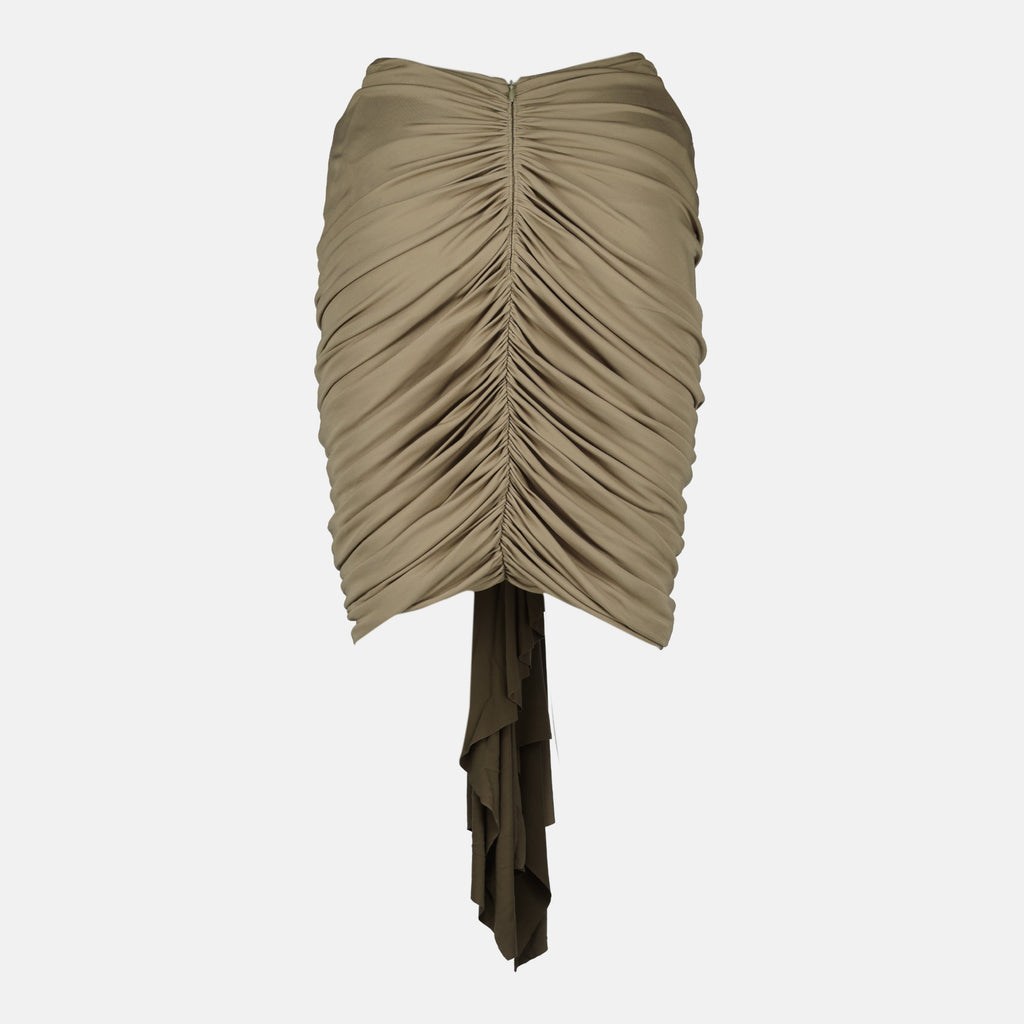 draped skirt, Christopher Esber, vivenda, khaki skirt, jersey fashion