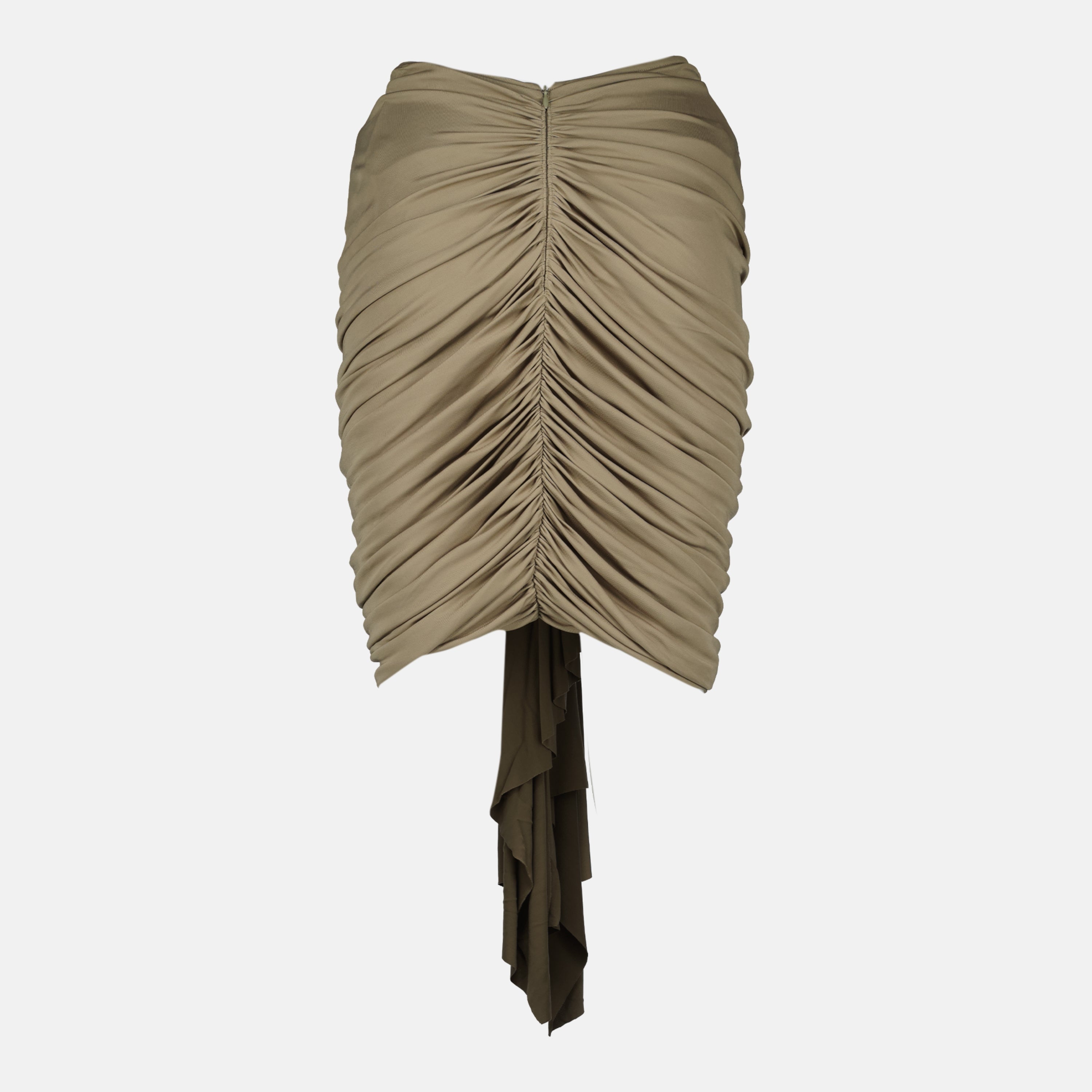 draped skirt, Christopher Esber, vivenda, khaki skirt, jersey fashion