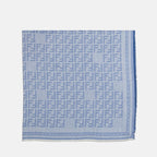 FF shawl, blue wool shawl, designer accessories, Fendi shawl, luxury fashion accessory