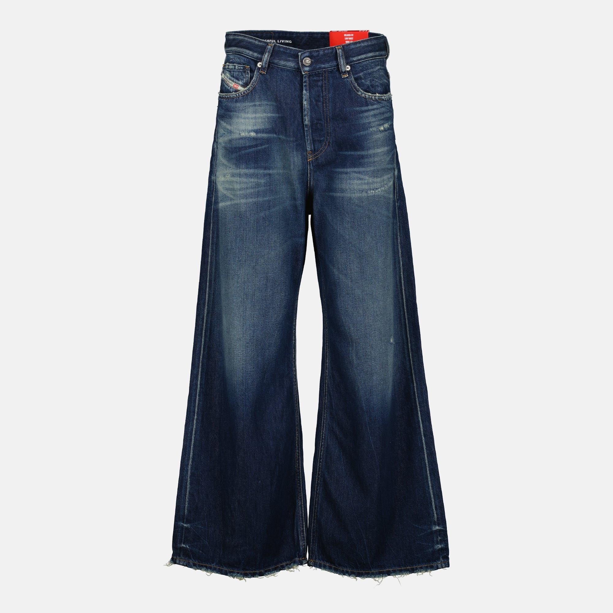 Diesel jeans, D-Sire 1996, faded blue denim, relaxed fit jeans, five-pocket design