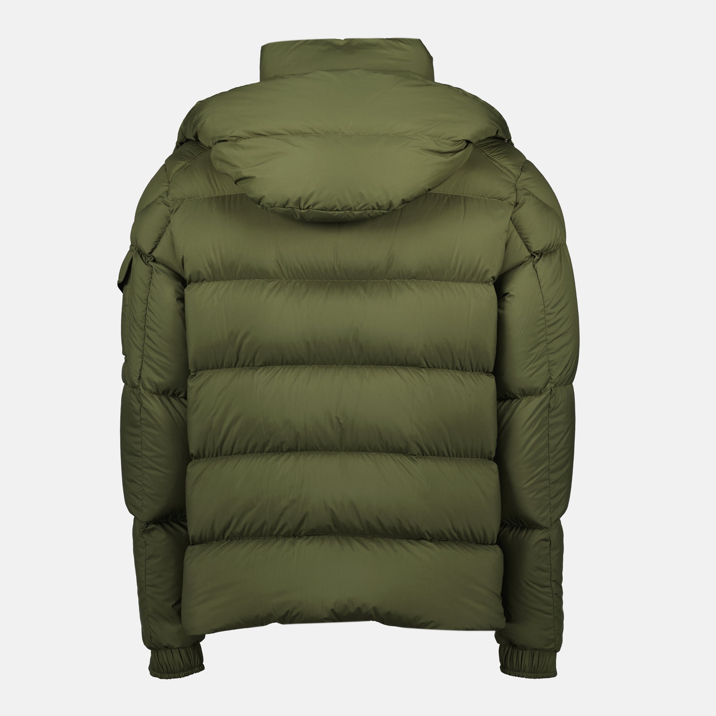 Maya 70 Kaki jacket, Moncler down jacket, polyamide jacket, removable hood jacket, Autumn Winter 2025 collection