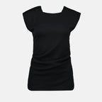 Image of Draped Top Josif Noir by Khaite for Women - Season Spring-Summer 2025 - Front View