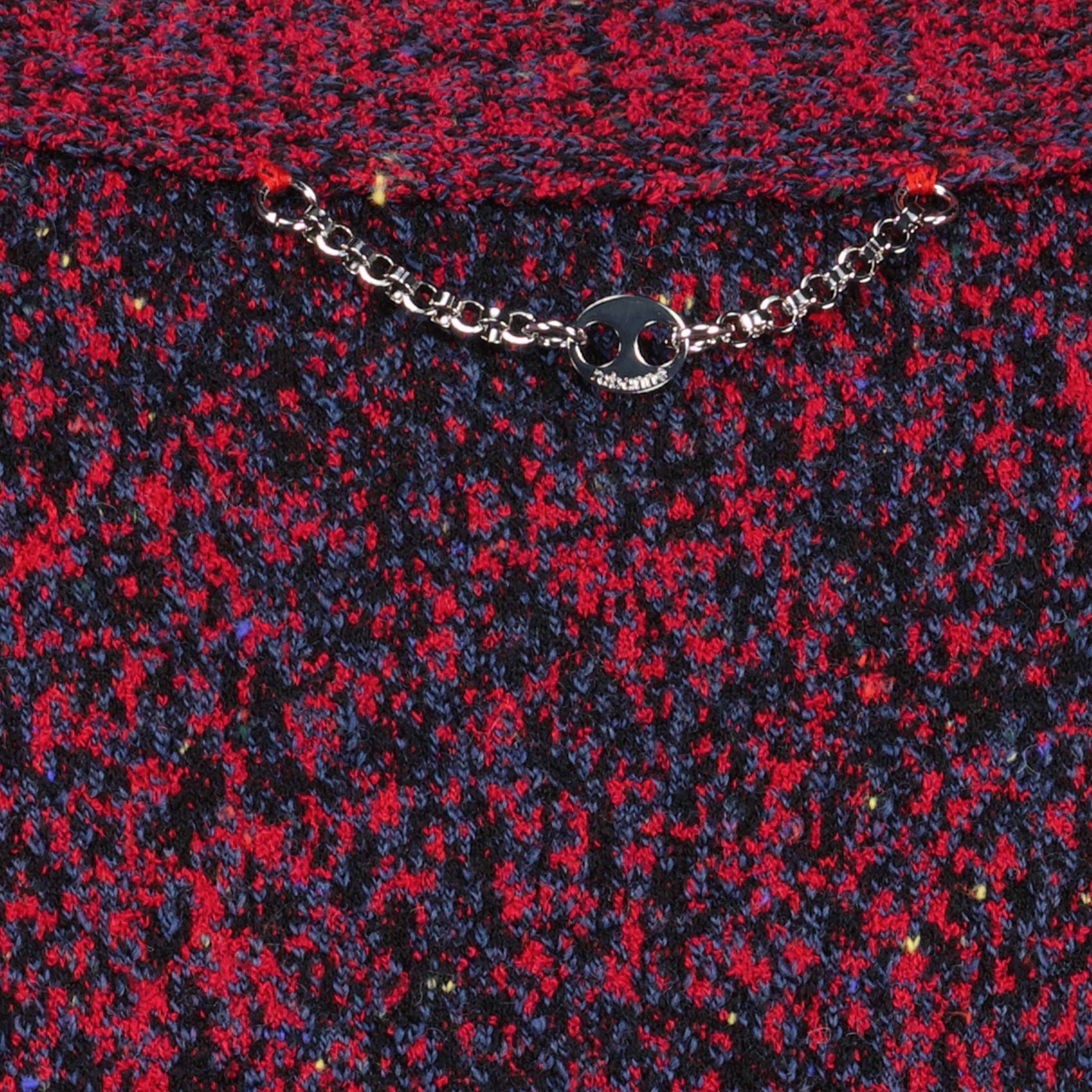 Roter Baumwoll-Tweed-Effekt-Cardigan