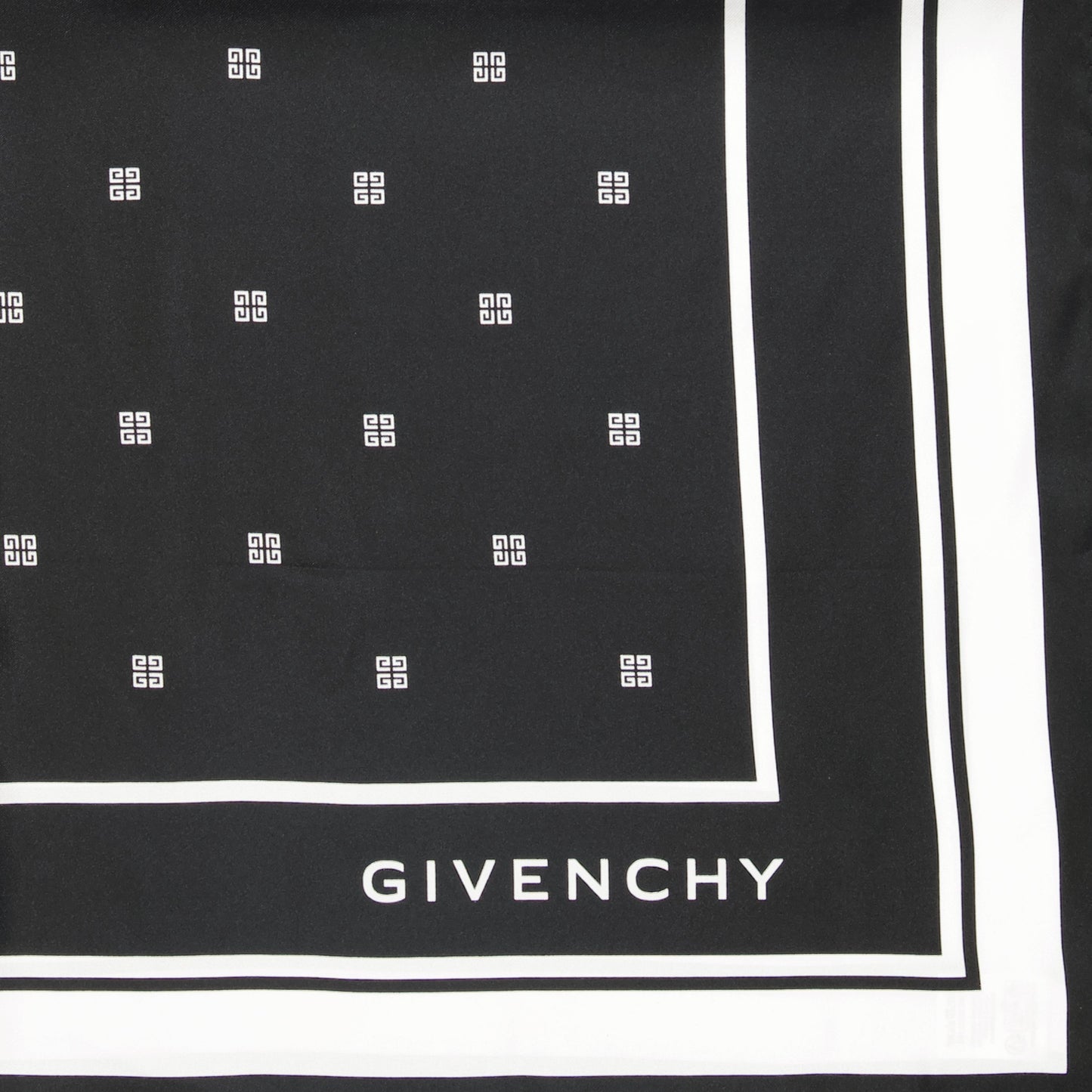 silk scarf, Givenchy scarf, 4G print, women's accessories, black and white scarf