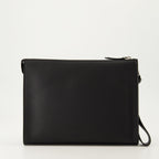 Fendi Pochette, Black Leather Bag, Luxury Accessories, Grained Leather Clutch, Designer Pouch