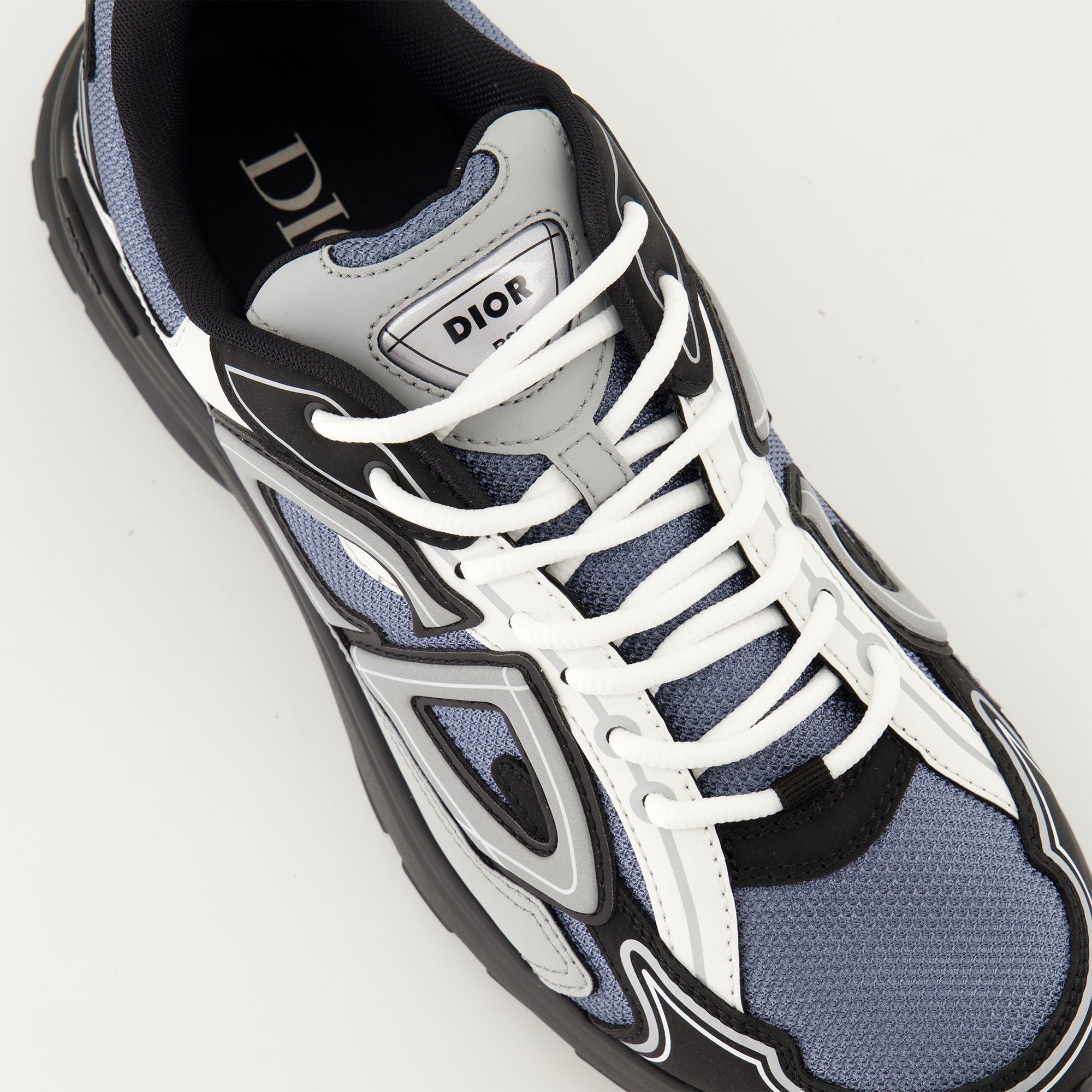 blue sneakers, grey sneakers, mesh design, gum sole sneakers, Fall-Winter 2024 footwear