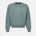 Alexandre Matiussi, green sweatshirt, organic cotton, AMI Paris collection, elegant casualwear