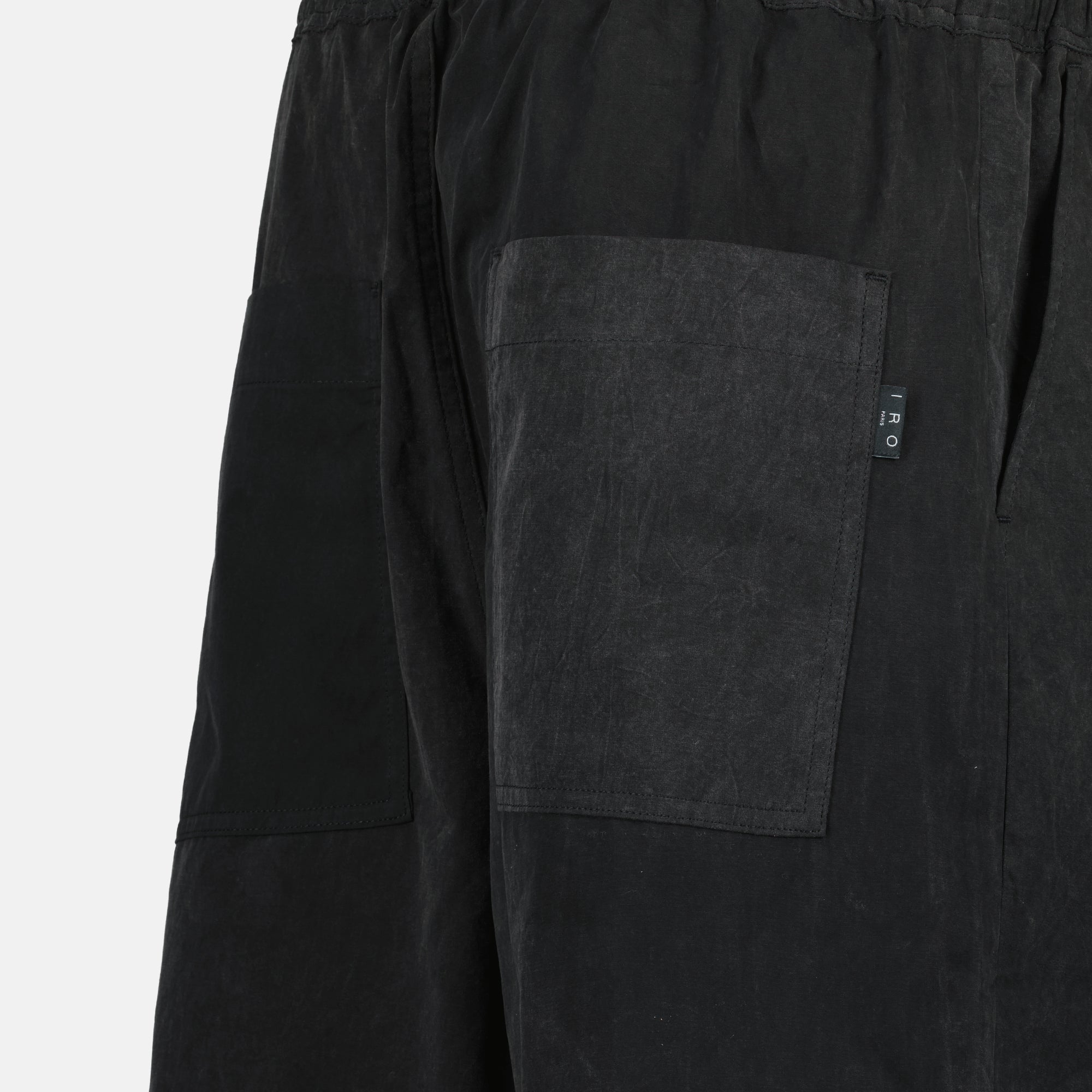 black cotton shorts, Iro Maxe shorts, comfortable summer shorts, men’s cotton shorts, stylish casual wear