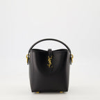 Saint Laurent Mini Bucket Bag, Black Leather Bag, Luxury Accessories, Elegant Handbag, Suede Lined Bag