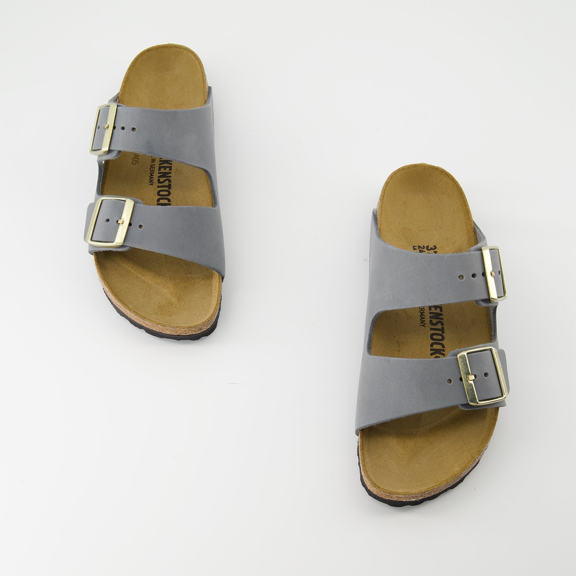 Birkenstock Arizona sandals, grey sandals, oiled leather footwear, adjustable sandals, comfortable summer shoes