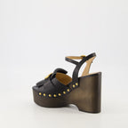 Image of Fringed VLogo Wedge Sandals by Valentino Garavani for Women - Season Spring-Summer 2025 - Back Right Three-Quarter View