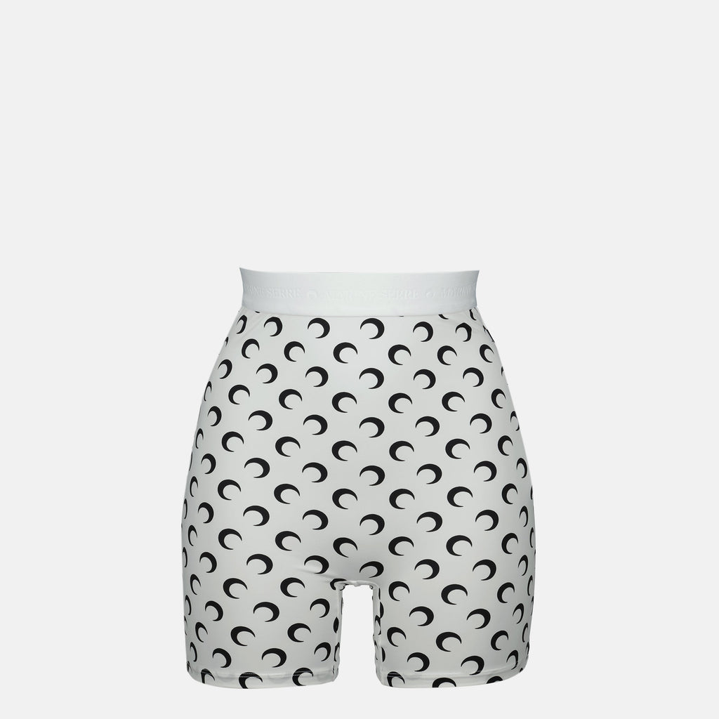 Moon bike shorts, Marine Serre shorts, high-waisted bike shorts, polyamide shorts, contemporary fashion