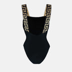 Immagine del costume da bagno in Lycra nera Greca di Versace per donne - Stagione Autunno-Inverno 2024 - Vista posteriore