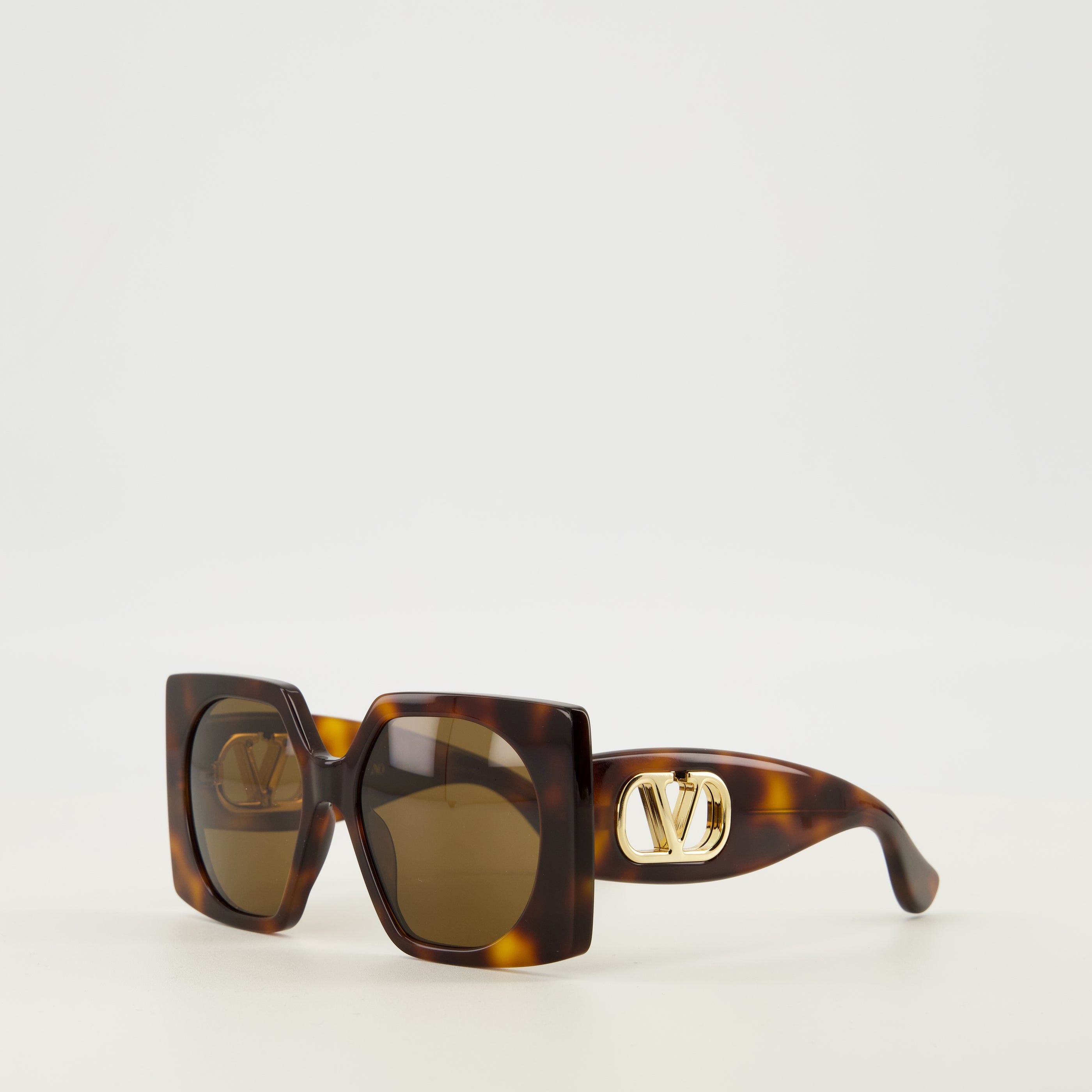 Brown Rectangular Vlogo Sunglasses