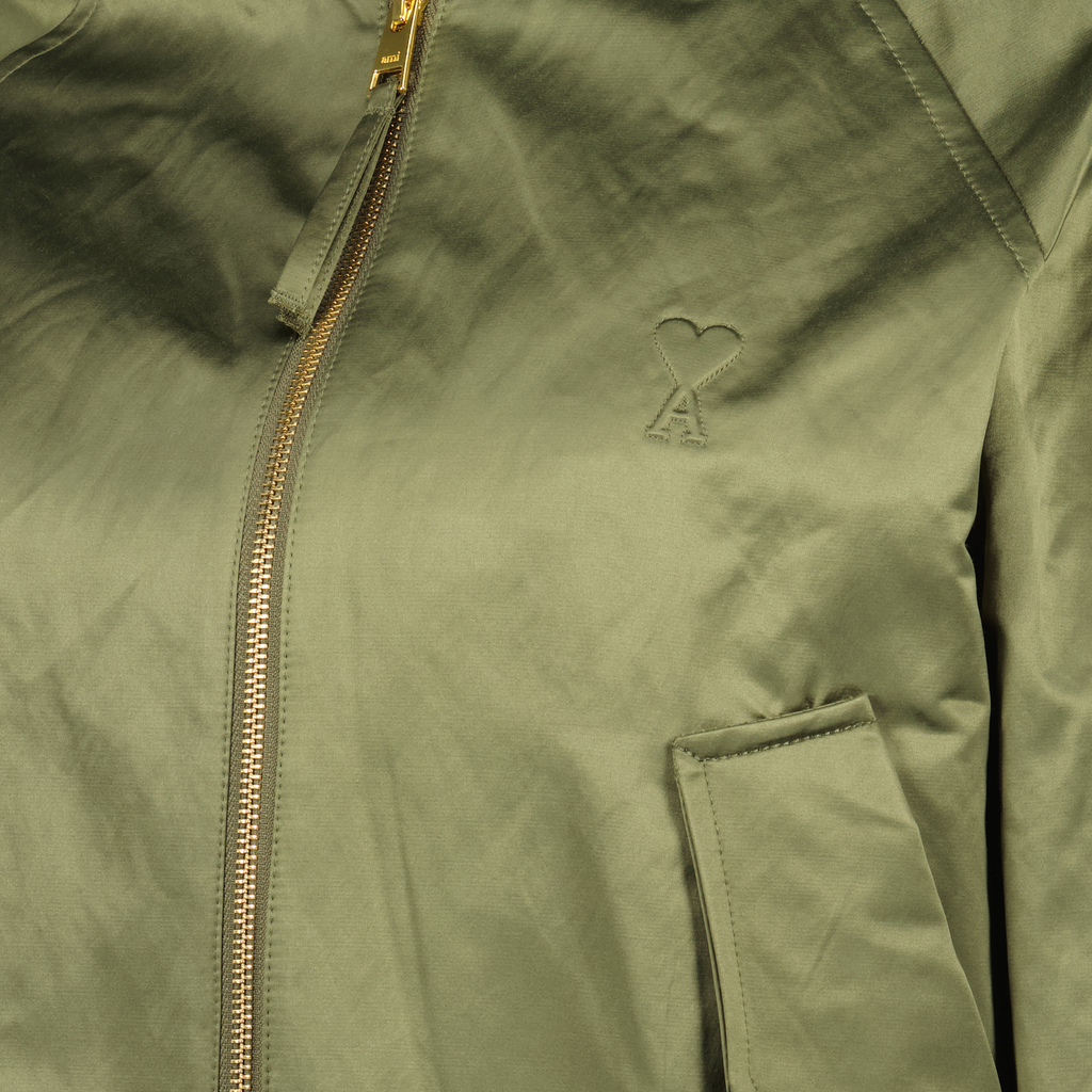 bomber jacket, Ami de coeur, cotton satin, Kaki jacket, women's fashion