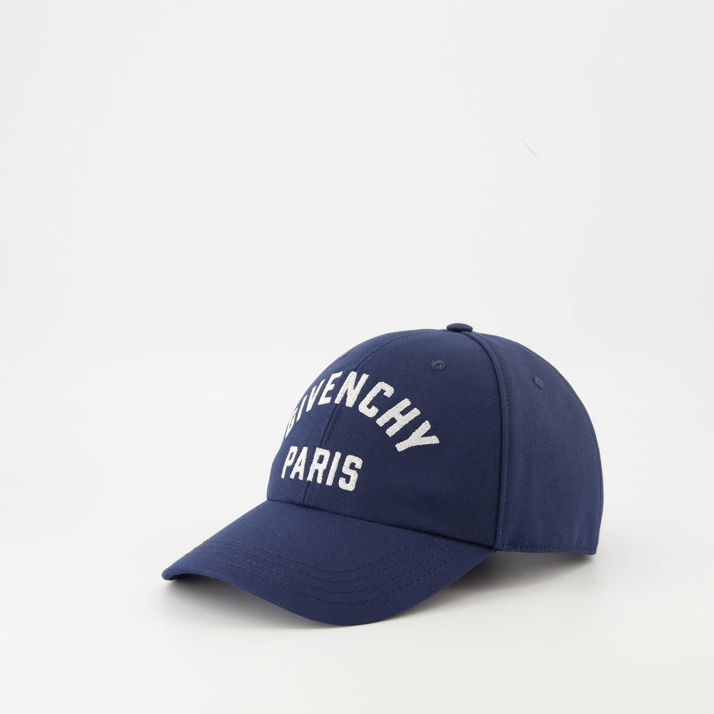 navy cotton cap, Givenchy cap, embroidered logo cap, adjustable strap cap, men's accessories