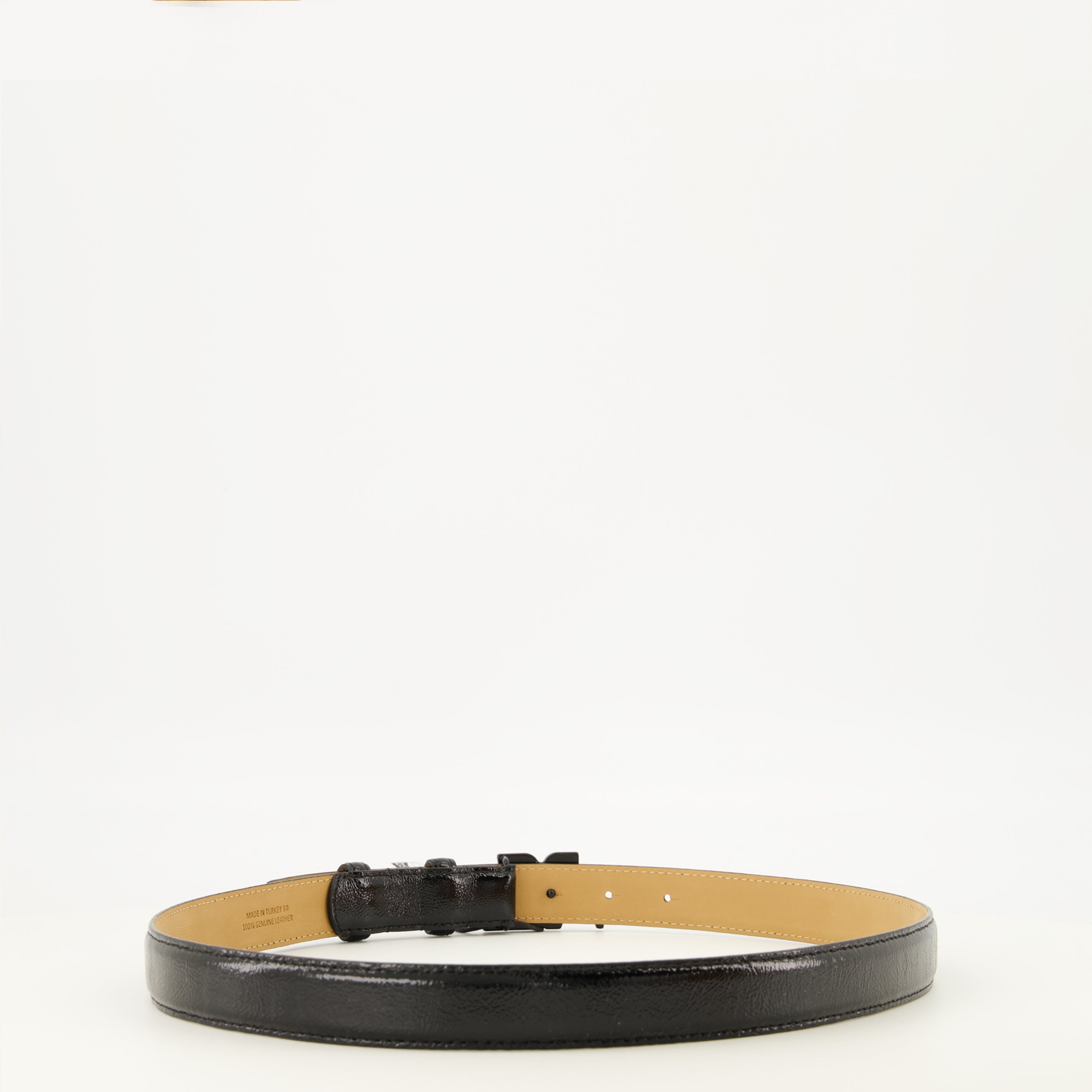 AC Belt in Black Patent Leather