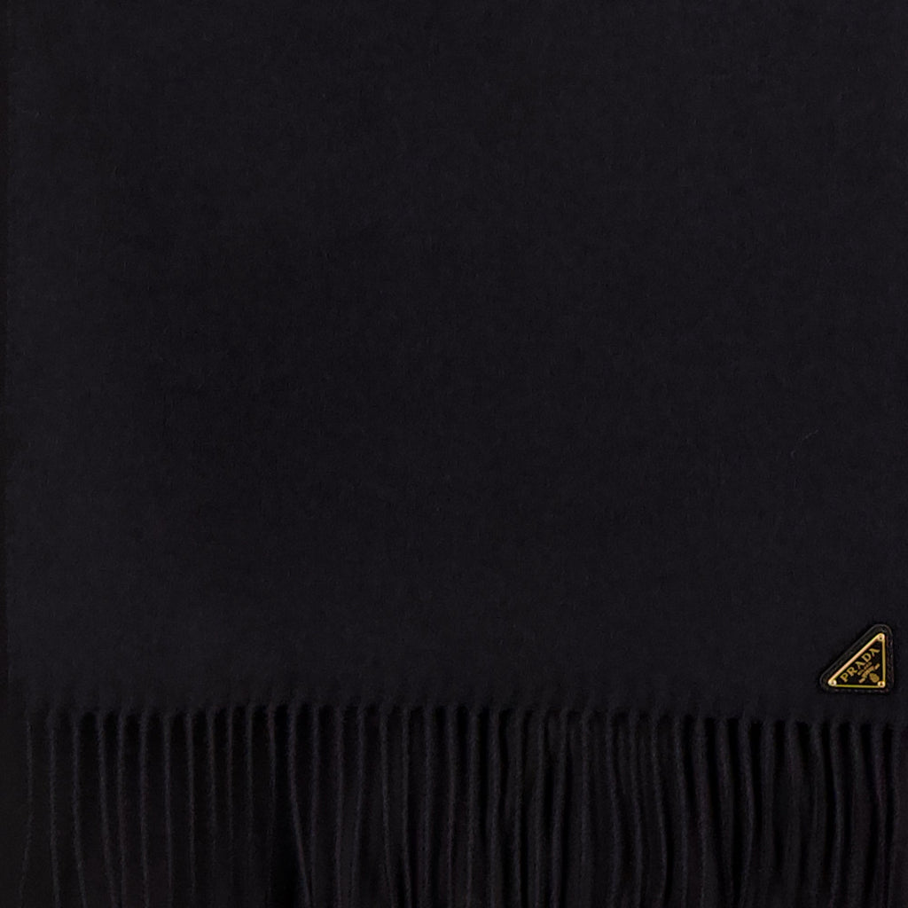 Prada scarf, silk cashmere scarf, black scarf, wool cashmere accessory, luxury scarf