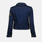 Imagen de una chaqueta de mezclilla bordada azul de Patou para mujeres - Temporada Otoño-Invierno 2025 - Vista detalle del producto 1