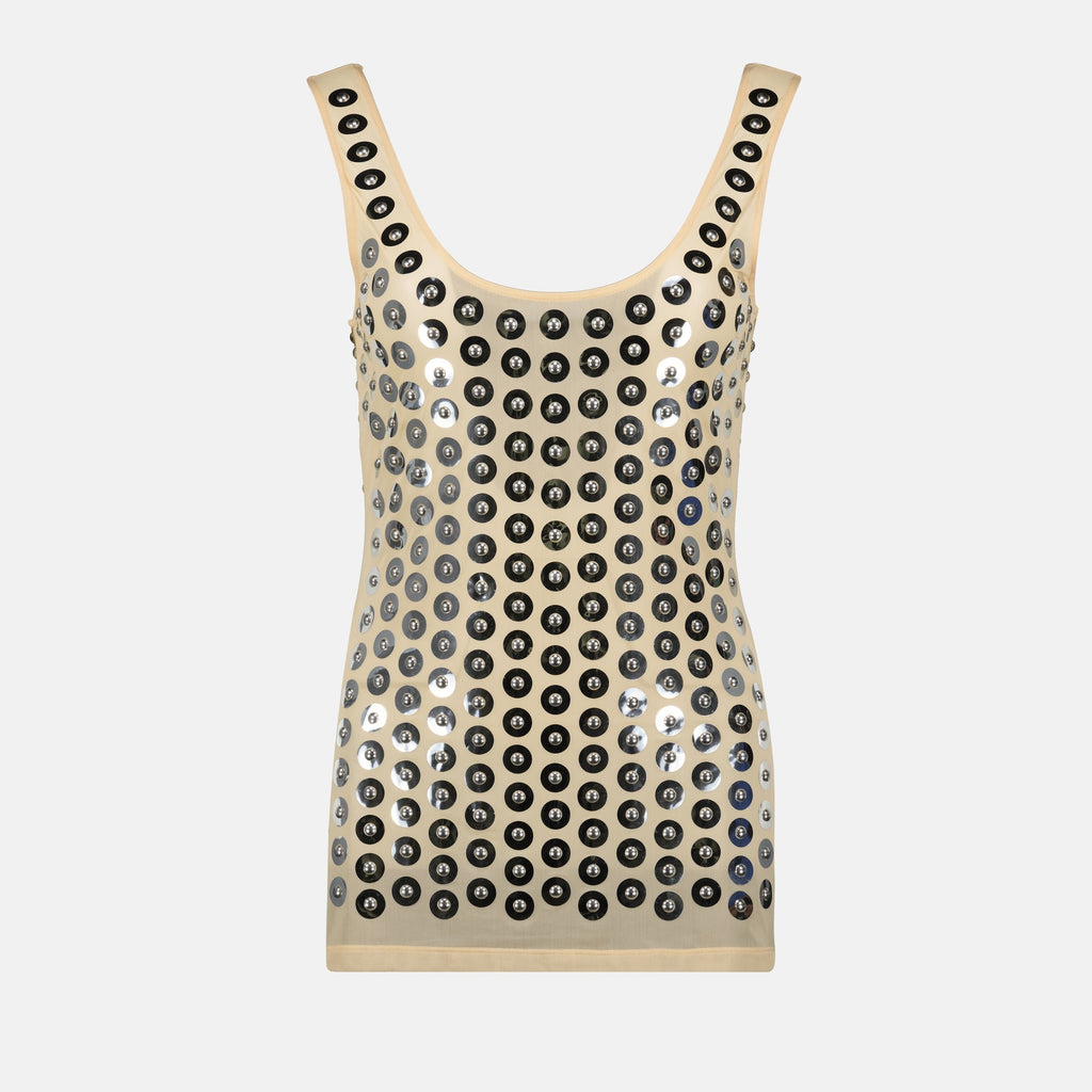 Metallic Detail Beige Top