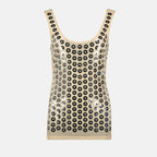 Metallic Detail Beige Top