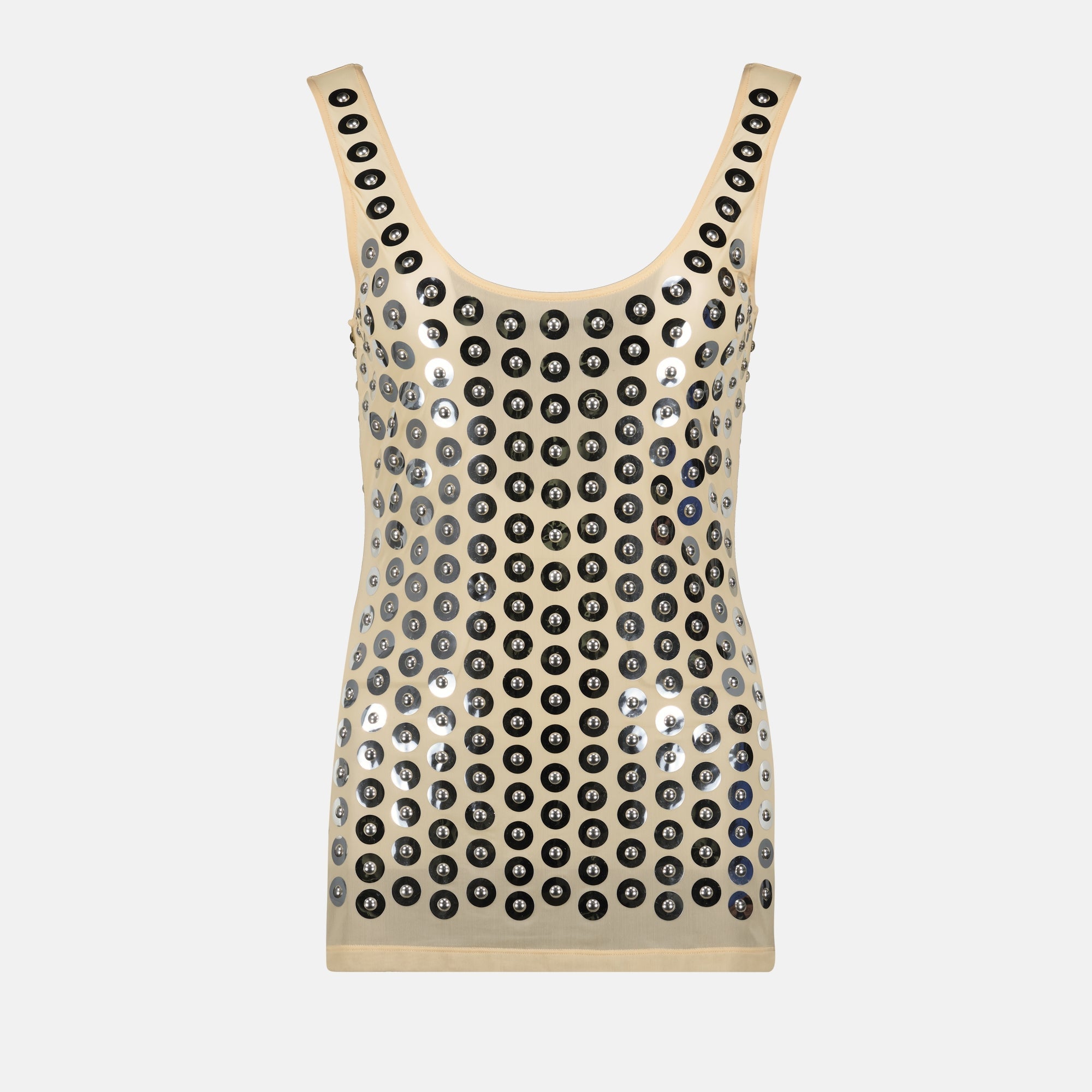 Metallic Detail Beige Top