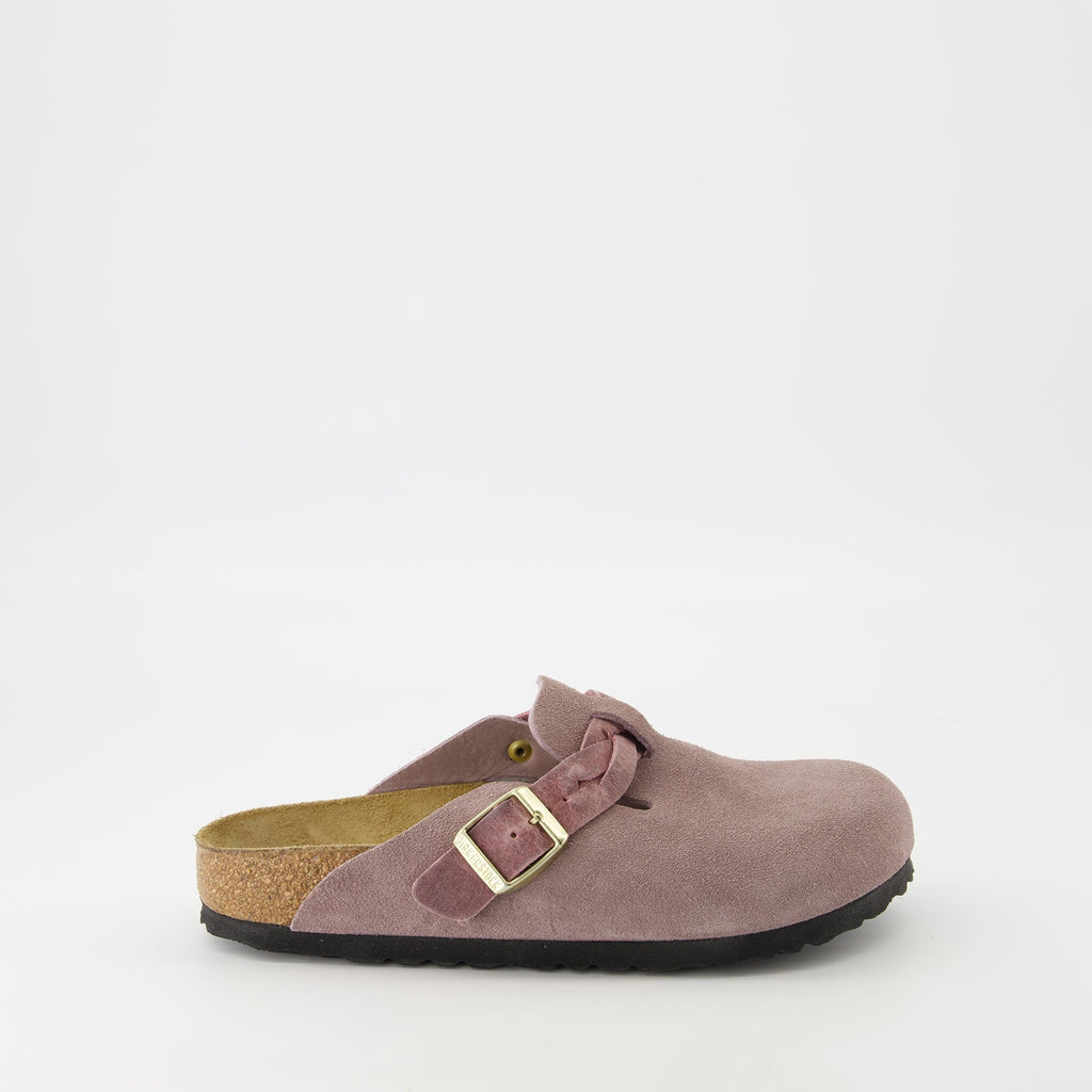 Mules, Braided Mules, Violet Mules, Suede Footwear, Spring-Summer Shoes