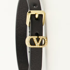 Immagine del bracciale in pelle nera Vlogo di Valentino Garavani per donne - Stagione Autunno-Inverno 2025 - Dettaglio 1