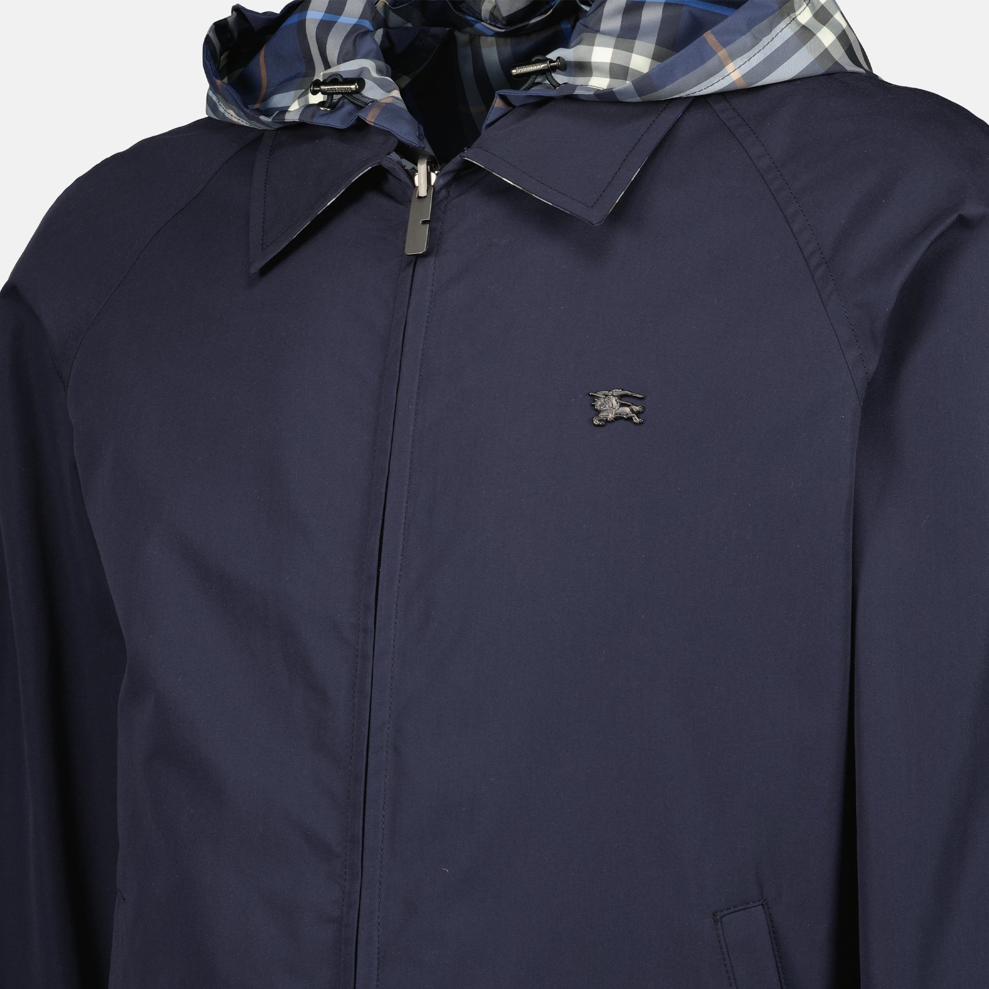 Reversible Check Navy Jacket - Burberry - Men | WE IN STYLE