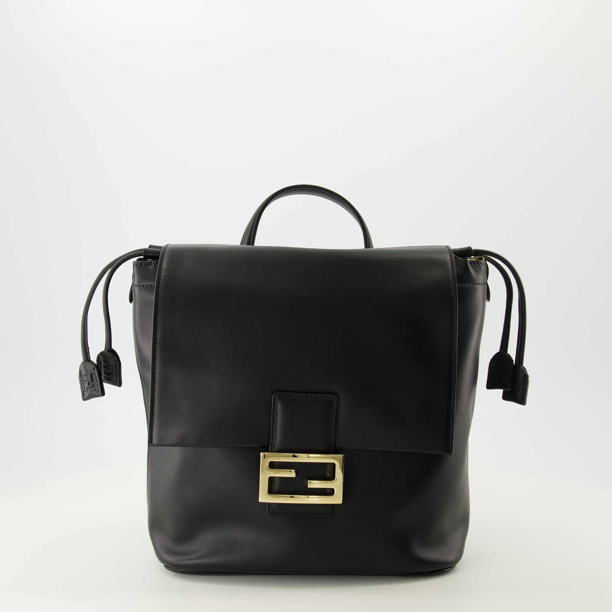 black leather backpack, Fendi backpack, luxury backpacks, designer backpack, calf leather bag