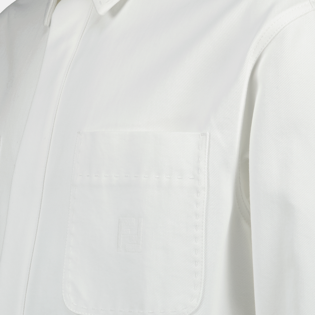 white denim jacket, Fendi, men’s fashion, spring summer collection, stylish outerwear