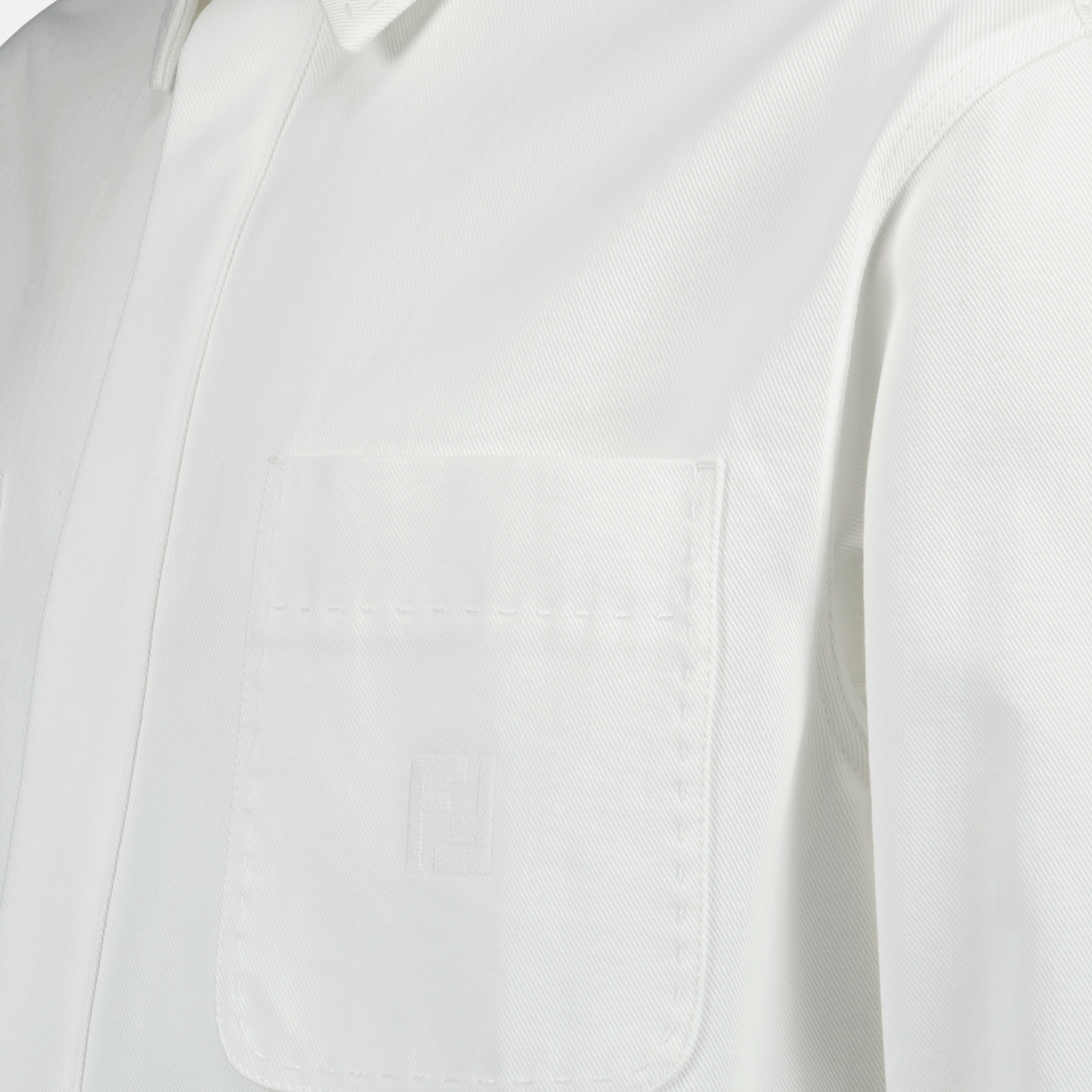 white denim jacket, Fendi, men’s fashion, spring summer collection, stylish outerwear