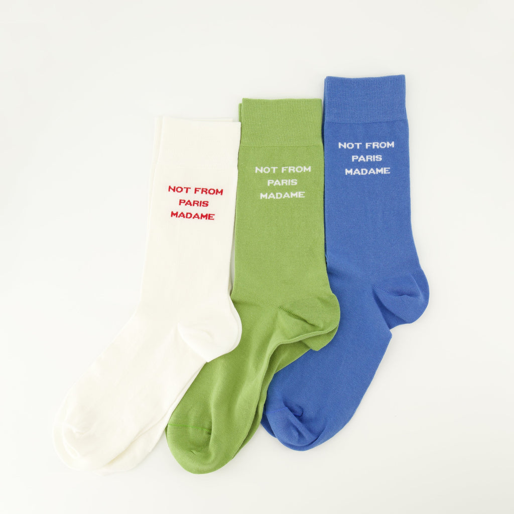Conjunto de 3 Meias com Slogan - Drôle de Monsieur
