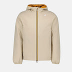 Image of Reversible Beige-Orange Puffer Jacket by K-Way for Men - Season Autumn-Winter 2024 - Front View