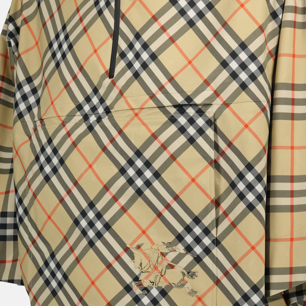 check cape, Burberry cape, plaid cape, unisex outerwear, vintage plaid