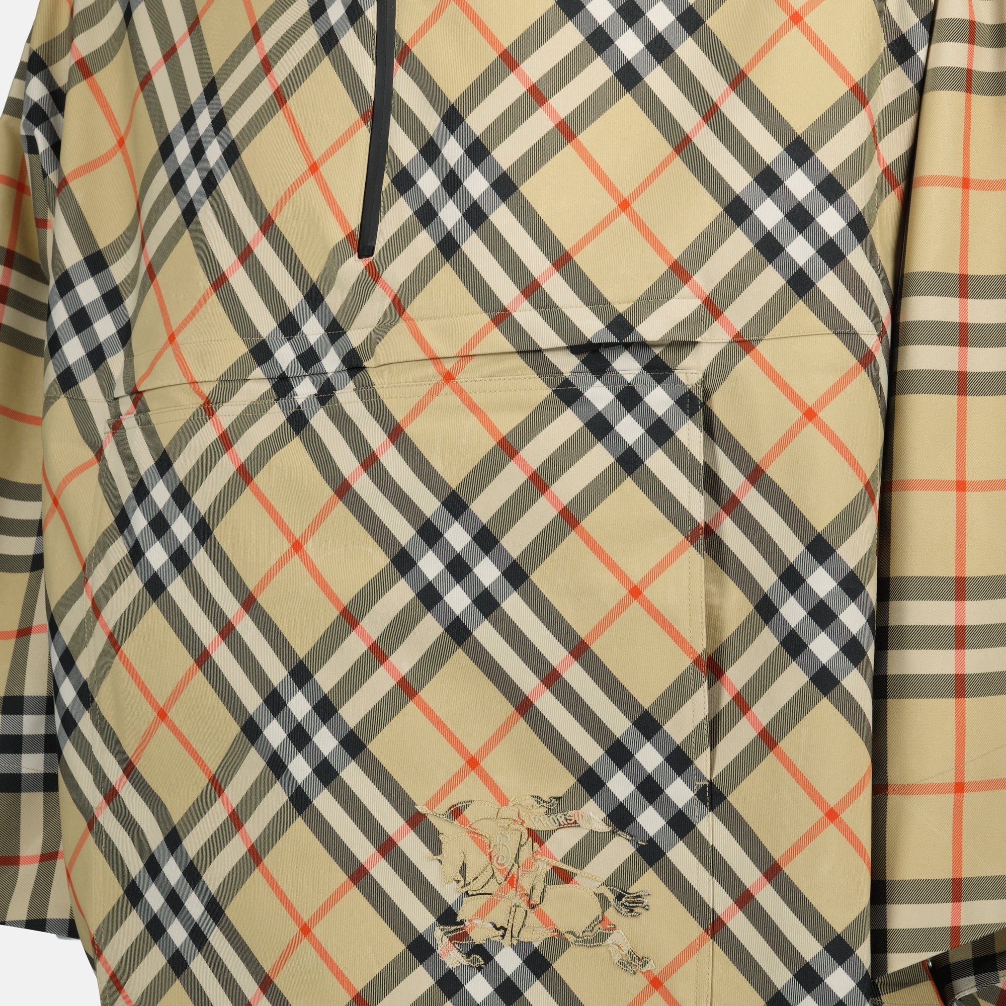 check cape, Burberry cape, plaid cape, unisex outerwear, vintage plaid