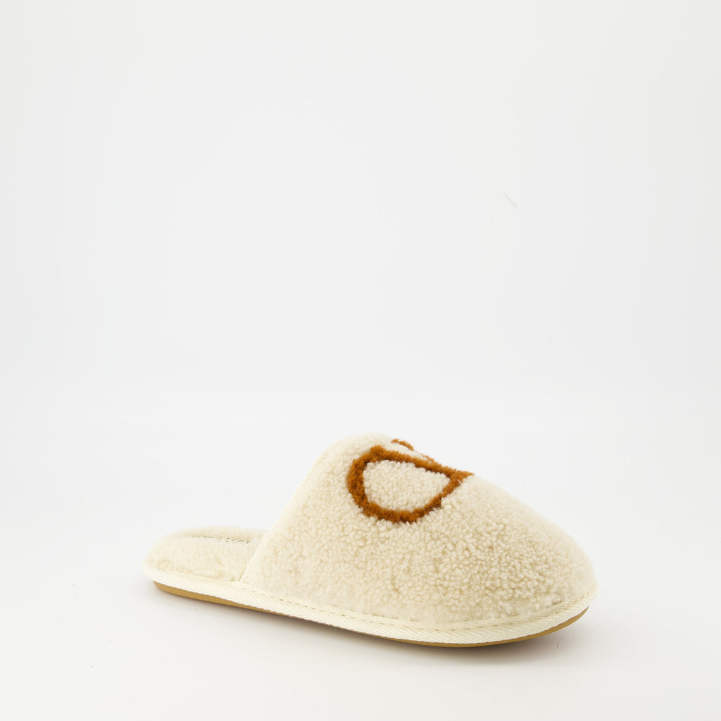 Valentino clogs, wool clogs, slip-on shoes, rubber sole clogs, VLogo clogs