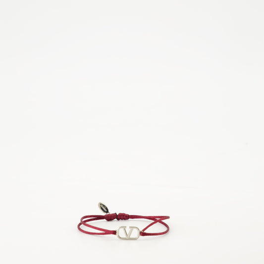 Valentino bracelet, luxury accessories, red cord bracelet, Vlogo design, high-end fashion