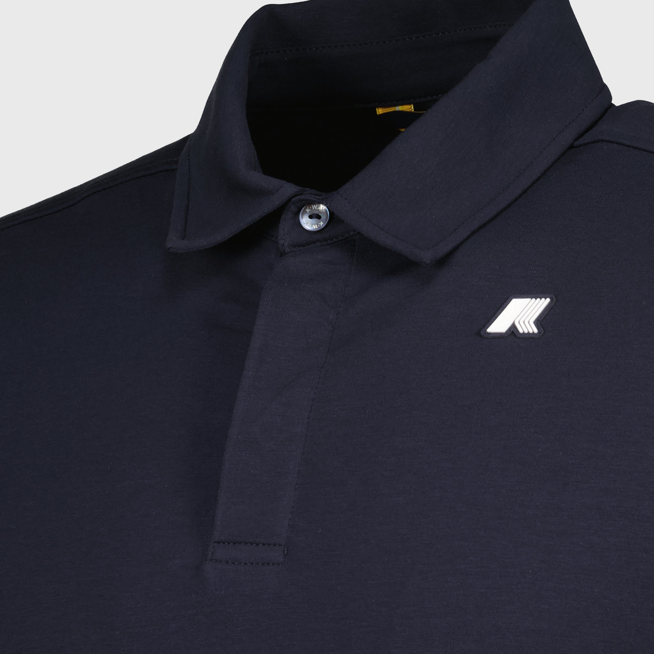 Polo shirt, navy blue polo, cotton jersey polo, classic collar shirt, K-Way polo