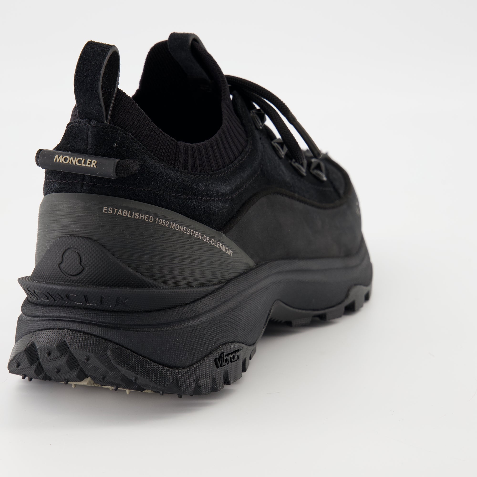 Moncler Trailgrip Lite 4, black nubuck shoes, comfortable footwear, carbon sole shoes, durable suede shoes