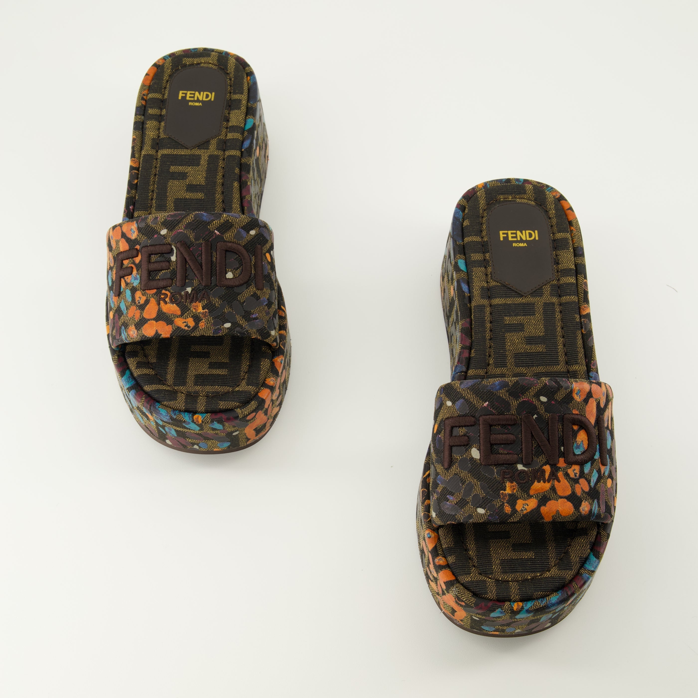 FF Floral Printed Wedge Mules