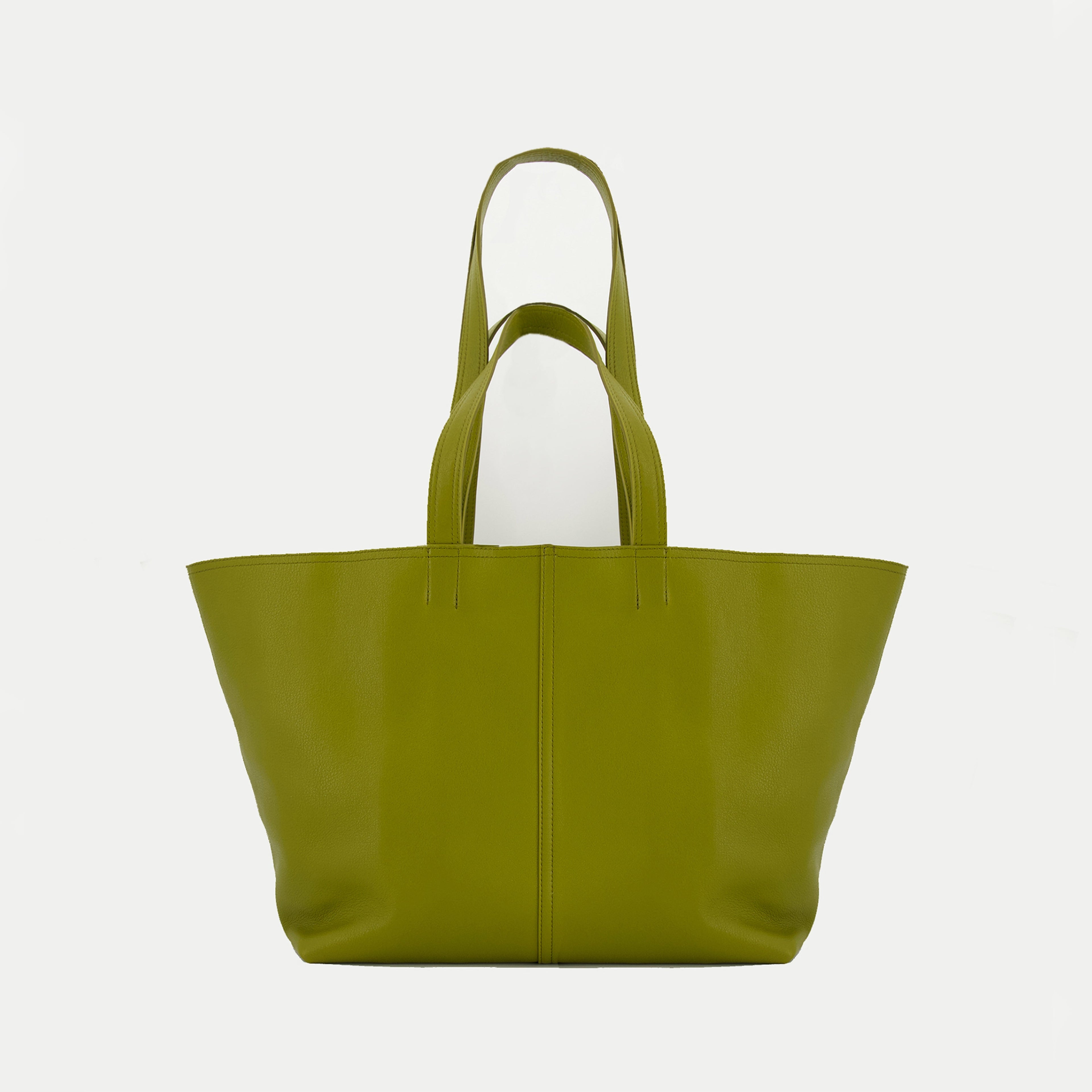 green tote bag, AMI Paris, leather tote, unisex bag, stylish accessory