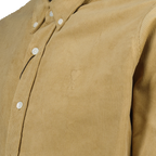 AMI Paris, beige velvet shirt, luxury ready-to-wear, corduroy shirt, timeless fashion  
